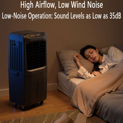 GENERIC Climatiseur Portable à évaporation Avec Réservoir De 60 L, Oscillation à 120°, Ultra Silencieux, Minuterie 12 H, Télécommande, Pour Appartement, Garage Ou Extérieur.