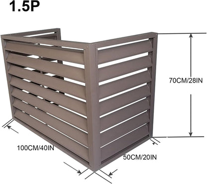 GENERIC Housse Marron Pour Climatiseur – Clôture En Alliage D'aluminium Pour Unités De Fenêtre, Protection Contre La Pluie, Utilisation Intérieure Et Extérieure, Cachette élégante Pour Unités De Climatisation