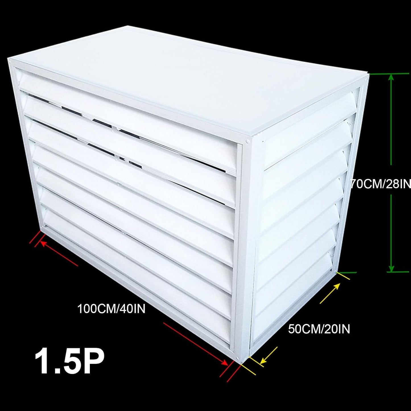 GENERIC Housse Robuste En Aluminium Pour Climatiseur D'extérieur – Réduction Du Bruit Antivol Et Clôture Décorative Pour Cacher L'unité De Climatisation – Protection Contre Les Intempéries