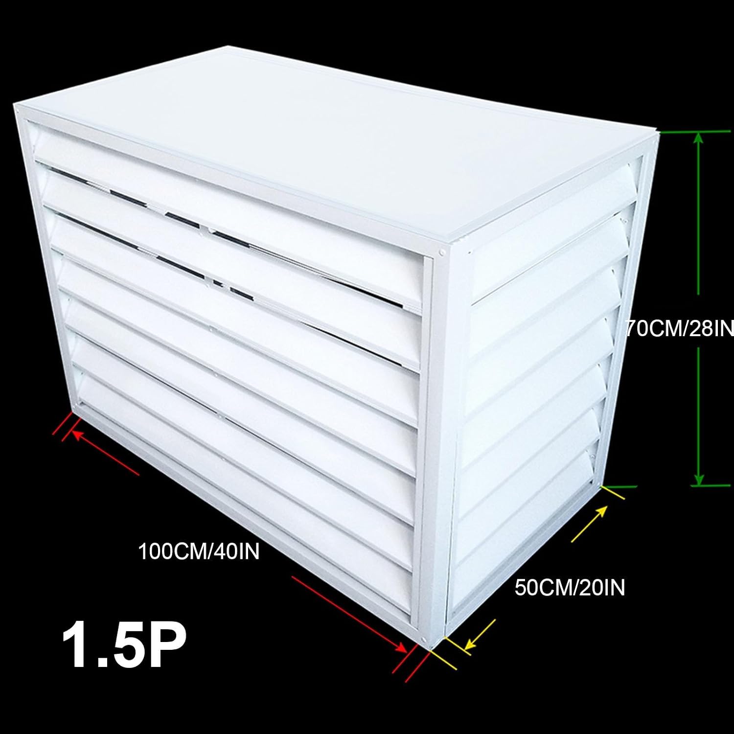 GENERIC Housse Robuste En Aluminium Pour Climatiseur D'extérieur – Réduction Du Bruit Antivol Et Clôture Décorative Pour Cacher L'unité De Climatisation – Protection Contre Les Intempéries