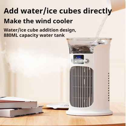  Mini Climatiseur Mobile 880 Ml, Refroidisseur D'Air USB Avec 3 Vitesses, Brumisation Et Éclairage LED, Ventilateur Portable Silencieux Pour Bureau, Chambre, Maison Et Voyage
