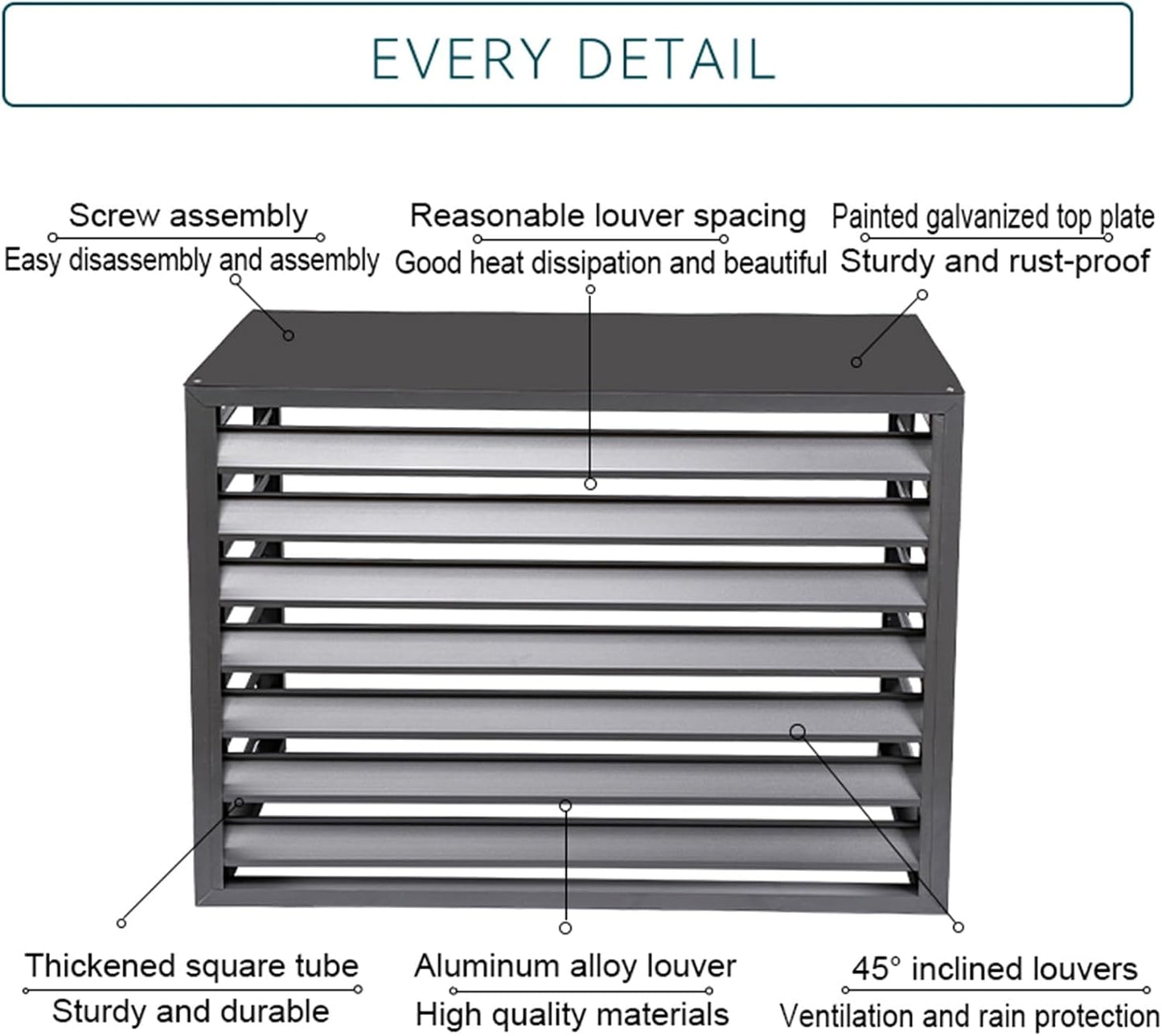  Housse De Protection étanche Et Robuste Pour Climatiseurs Split, Protection En Aluminium Toutes Saisons Pour Climatiseurs Extérieurs, Marron, 4 Côtés, écran De Confidenti