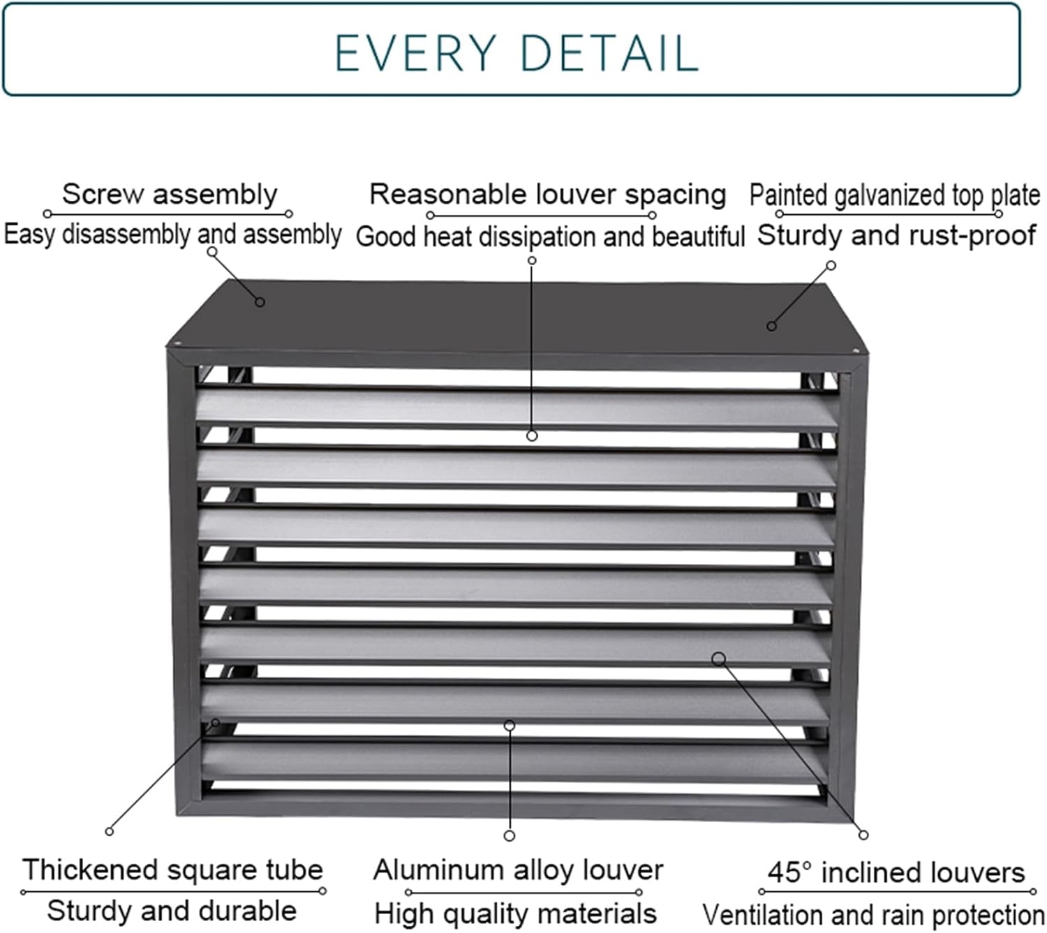  Housse De Protection étanche Et Robuste Pour Climatiseurs Split, Protection En Aluminium Toutes Saisons Pour Climatiseurs Extérieurs, Marron, 4 Côtés, écran De Confidenti