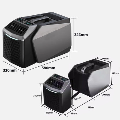GENERIC Climatiseur Split Mobile 4 En 1 Rafraichisseur D'air Silencieux 3 Vitesses Zone De Couverture : 10 À 15 M² Aucun Assemblage Requis Pour Chambre,Cuisine,Bureau