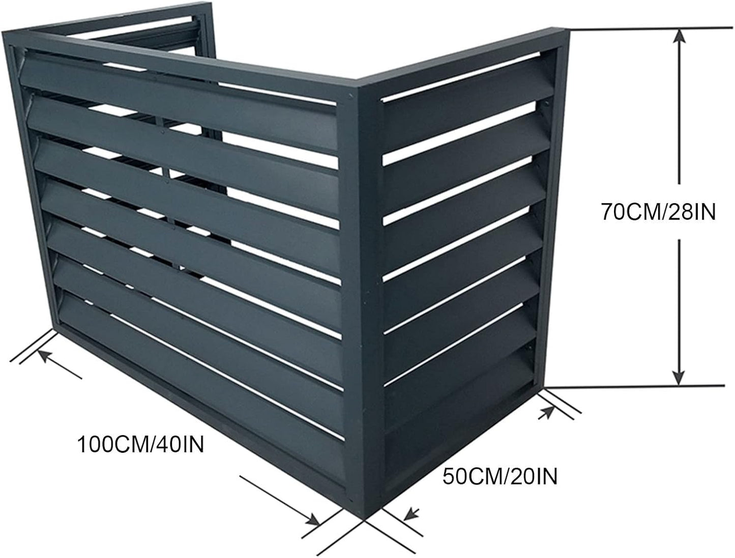 GENERIC Housse En Aluminium Pour Climatiseur – Clôture Décorative Pour Unité Extérieure Pour Cacher La Climatisation Et La Pompe à Chaleur, Protection Résistante Aux Intempéries Pour Climatisation Domestique