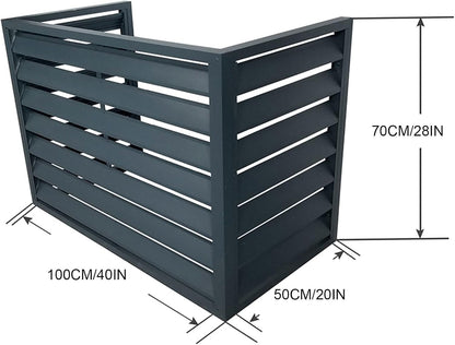 GENERIC Housse En Aluminium Pour Climatiseur – Clôture Décorative Pour Unité Extérieure Pour Cacher La Climatisation Et La Pompe à Chaleur, Protection Résistante Aux Intempéries Pour Climatisation Domestique