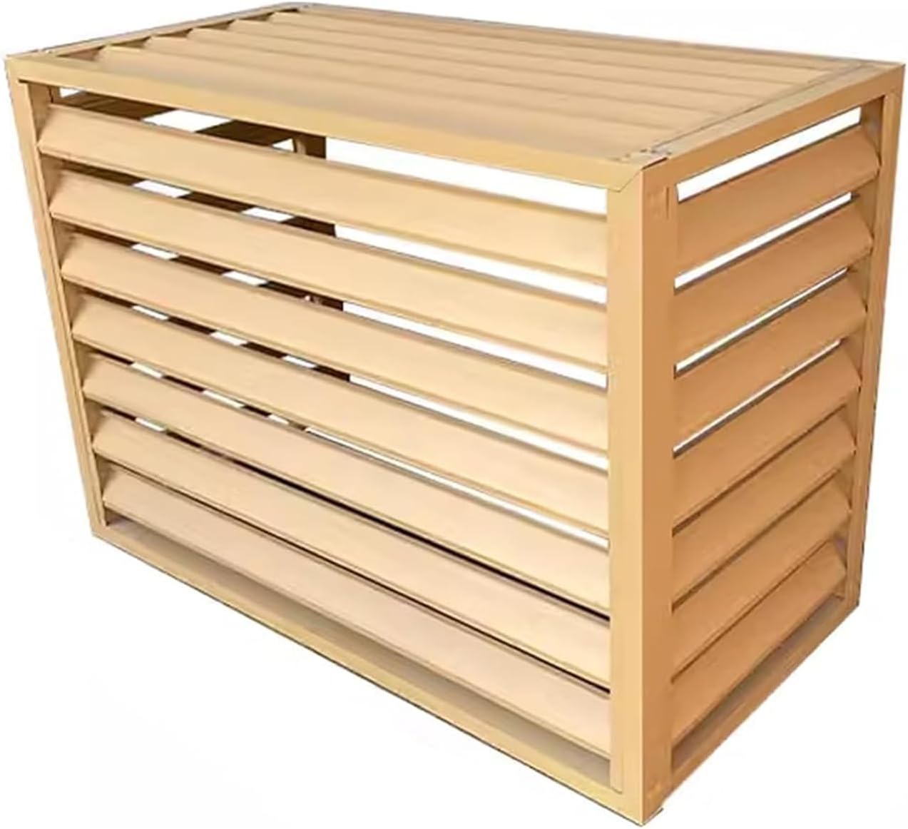 GENERIC Clôture En Aluminium Pour Climatiseur - Amande - 100 X 50 X 70 Cm - Écran AC Extérieur Et Couvercle De Pompe à Chaleur - Bouclier De Protection Pour Condensateur Et Unité
