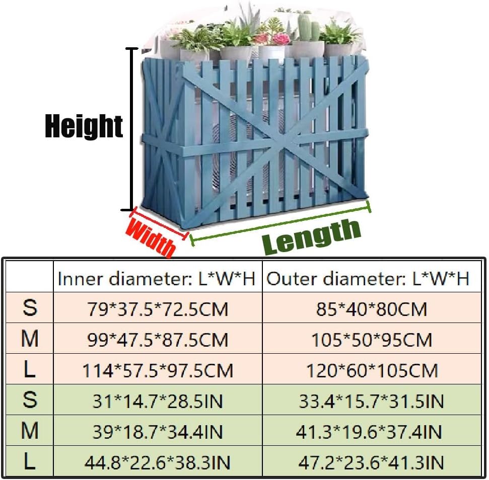 GENERIC Housse De Climatiseur D'extérieur Multifonction En Bois Pour Fleurs, Facile à Installer, Protection Contre La Pompe à Chaleur, Gris, 120 X 60 X 105 Cm, Design Durable Et Résistant Aux Intempéries