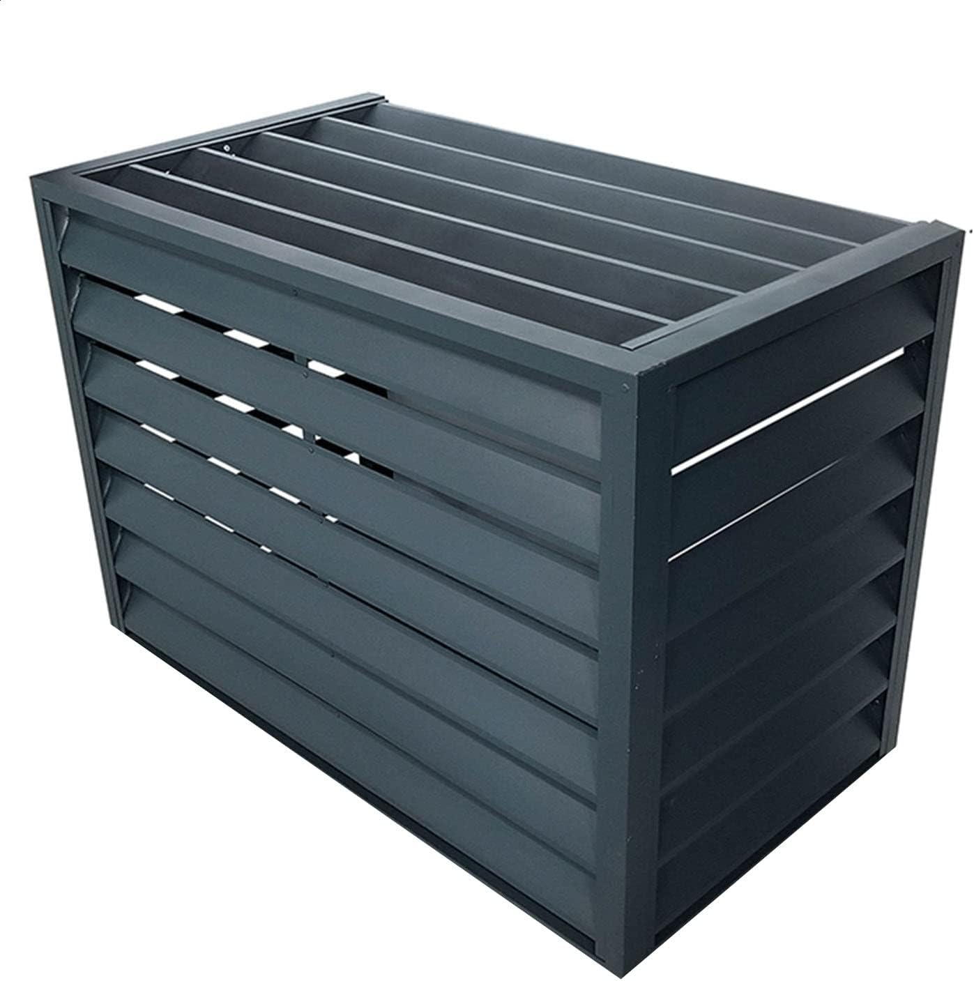  Housse De Protection En Aluminium Pour Mini Climatiseur Split Extérieur - Protection De Pompe à Chaleur Résistante Aux Intempéries Avec Un Design élégant à Lattes Grises