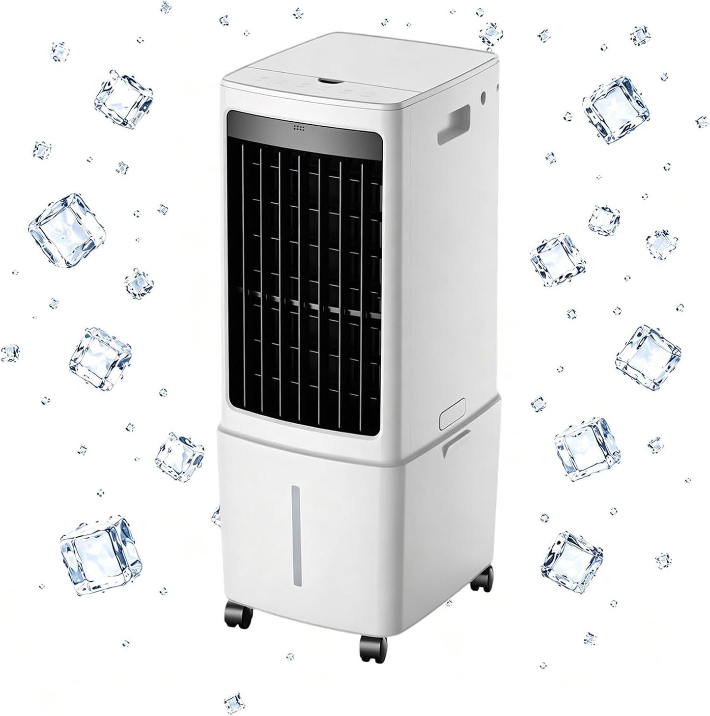  Refroidisseur D'air évaporatif, Ventilateur De Refroidissement De Réservoir D'eau Amovible De 12L Avec Minuterie 7.5H, Unité De Climatisation à Télécommande Approprié Pour Le Salon, Garage, Chambre à