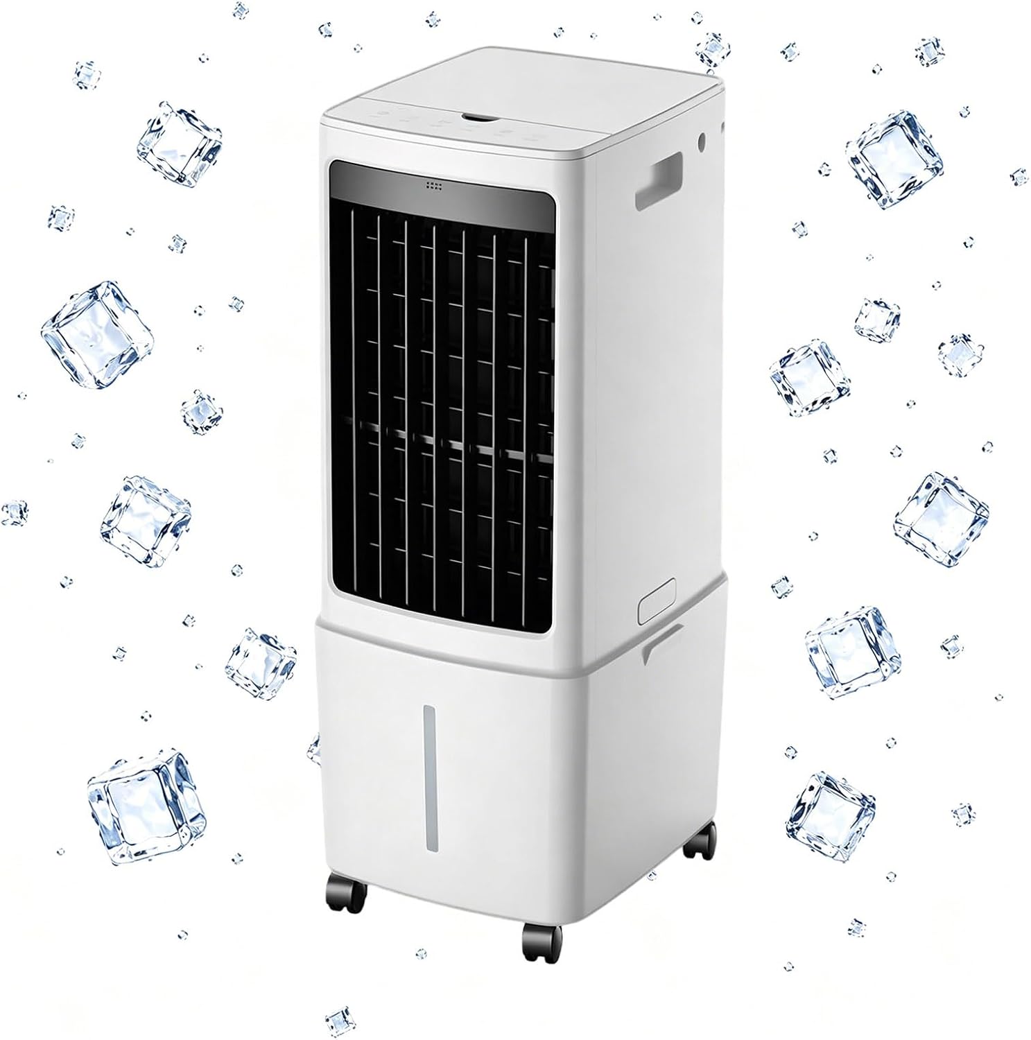  Refroidisseur D'air évaporatif, Ventilateur De Refroidissement De Réservoir D'eau Amovible De 12L Avec Minuterie 7.5H, Unité De Climatisation à Télécommande Approprié Pour Le Salon, Garage, Chambre à