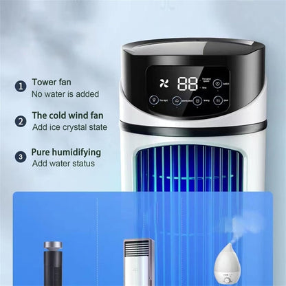  DieffematicKTY Climatiseur Mobile Portable Air Conditioner Fan Mini Evaporative Small Air Cooler Adjustable Desktop Misting Fan With Timing Function (Color : White)