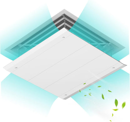  Déflecteur De Climatiseur Pour Plafond Carré, Hauteur Réglable, Déflecteur De Ventilation Suspendu, Anti-condensation, Lavable, Chaîne Ventilation Plafond Fixe (18x18 Pouces)