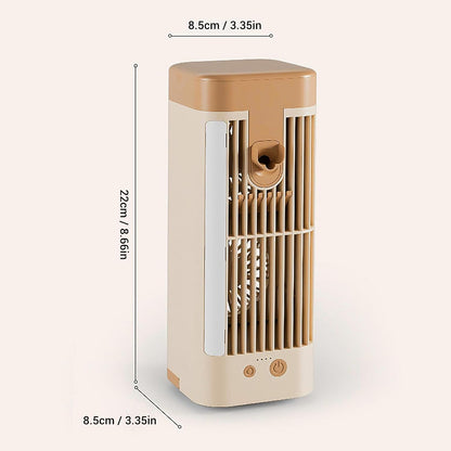  Mini Ventilateur De Climatiseur USB, Refroidisseur AC Portable Avec Glacière Et Ventilateur à Brume Silencieux à 3 Vitesses Avec Veilleuse Pour Bureau, Dortoir, Refroidissement