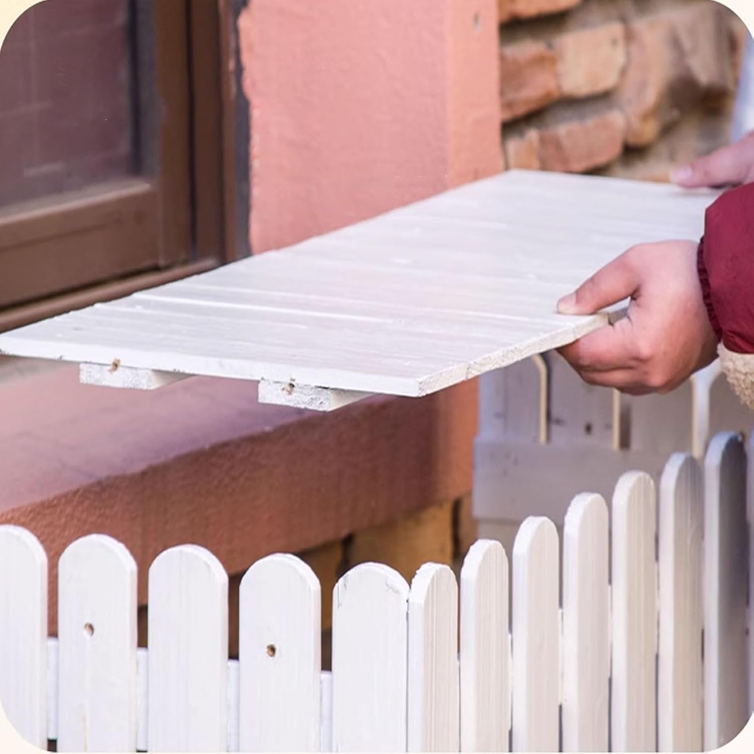 GENERIC Housse De Protection En Bois Pour Climatiseur Extérieur - Résistante Aux Intempéries - Pour Pompes à Chaleur Et Unités De Climatisation - Support Décoratif Pour Plantes - Blanc - 105 X 50 X 95 Cm