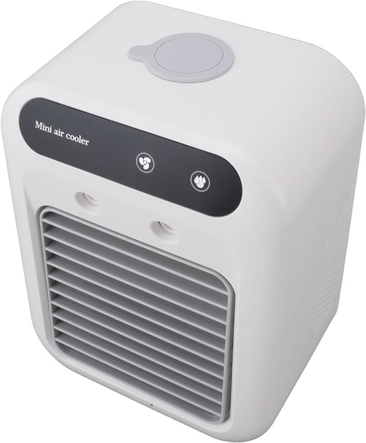  SUNGOOYUE Climatiseur Portable, Mini Ventilateur AC ABS Avec Batterie Rechargeable De 1200 MAh, Réservoir De 500 Ml, Chargement USB, Refroidisseur Personnel Silencieux Pour La Maison, Le Bureau, La