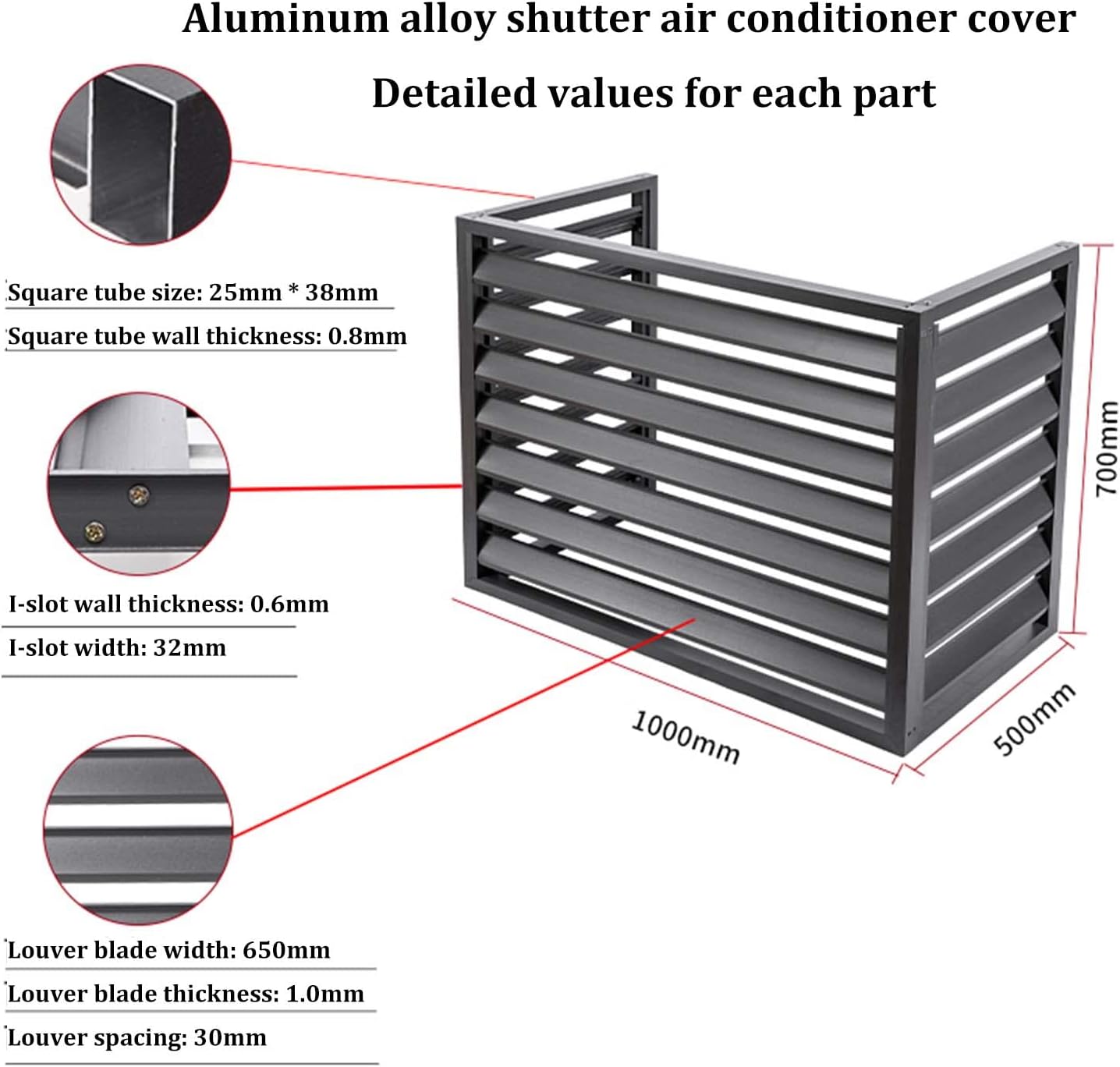  Housse De Protection En Aluminium Robuste Et étanche Pour Climatiseur De Fenêtre, Protection Contre La Poussière, Idéale Pour Les Poubelles Et Les Parterres De Fleurs