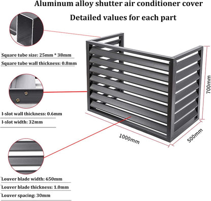  Housse De Protection En Aluminium Robuste Et étanche Pour Climatiseur De Fenêtre, Protection Contre La Poussière, Idéale Pour Les Poubelles Et Les Parterres De Fleurs