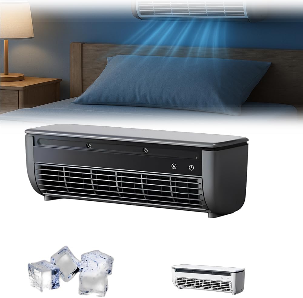 GENERIC Climatiseur Mural à Chargement Sans Fil, Unité De Climatisation Murale Portable Pour Cuisine, Chambre à Coucher, Ventilateur De Refroidissement Sans Perçage, Refroidissement Instantané Pour