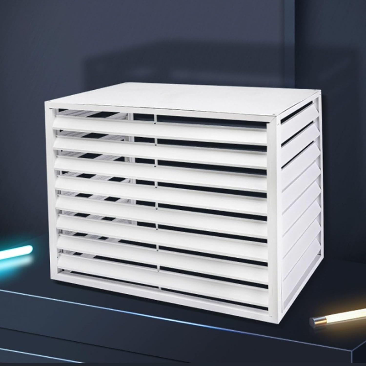 GENERIC Housse De Protection Pour Climatiseur Extérieur - Réduction Du Bruit - Résistant Aux Intempéries - Clôture élégante Pour Dissimuler Les Unités De Climatisation - Durable Et Résistante Aux UV