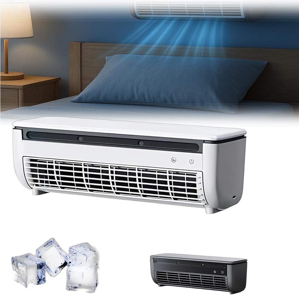 GENERIC Climatiseur Mural à Chargement Sans Fil, Unité De Climatisation Murale Portable Pour Cuisine, Chambre à Coucher, Ventilateur De Refroidissement Sans Perçage, Refroidissement Instantané Pour