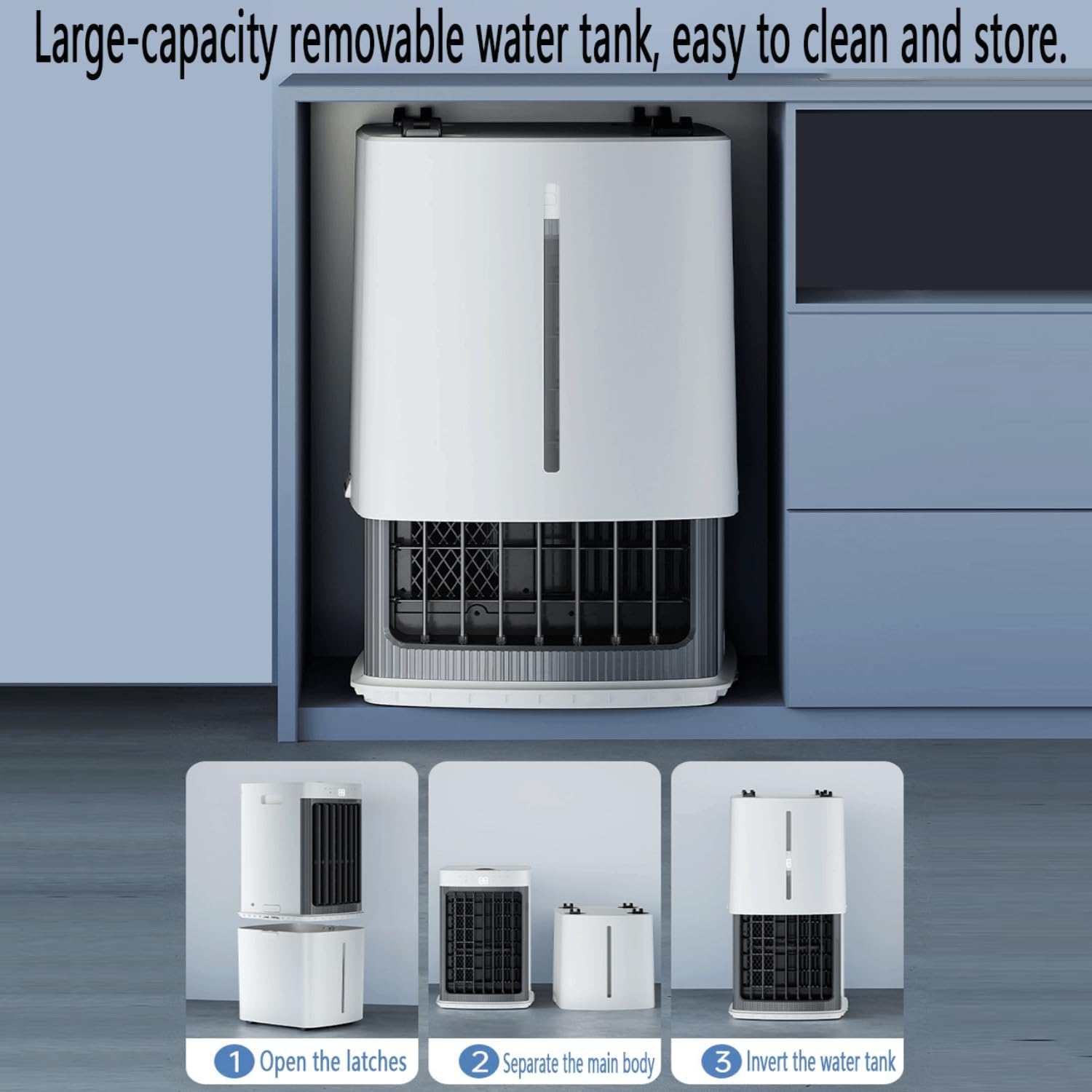  Climatiseur Portable Sans Fenêtre Swamp Cooler Avec Oscillation à 120°, Rafraîchisseur D'air évaporatif, Télécommande, Minuterie 7,5 H, Réservoir D'eau Amovible De 12 L, Ventilateur De Refro