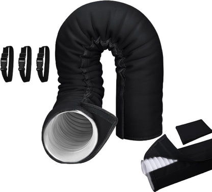  Gaine Isolante Thermique Pour Tuyau Climatiseur Portable, Installation Rapide Sans Outils, Anti-UV, Réduit Perte D'Énergie, Lavable Pour Maison, Bureau, Garage, Idéal Pour, 5/5,9 Pouces