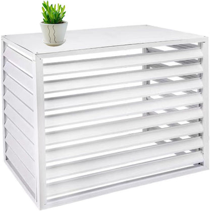  Housse De Protection En Alliage D'aluminium Pour Climatiseurs Et Pompes à Chaleur - Résistante Aux Intempéries - Blanc - 110 X 60 X 80 Cm