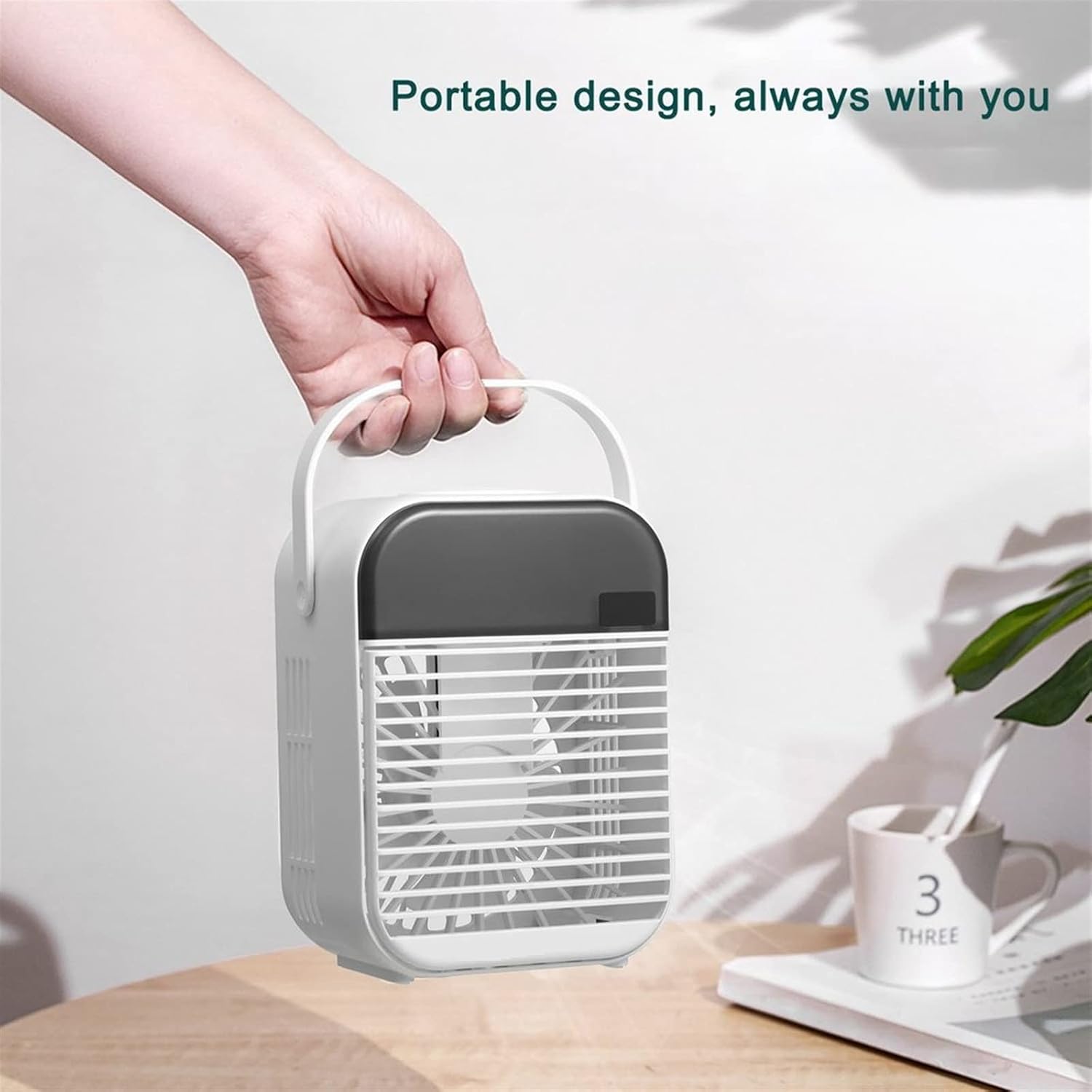  DieffematicKTY Climatiseur Mobile Cooling Fan Air Conditioner Humidifier Handheld Smart Digital Night Light Cold Fog Diffuser Fan Suitable For Office Home