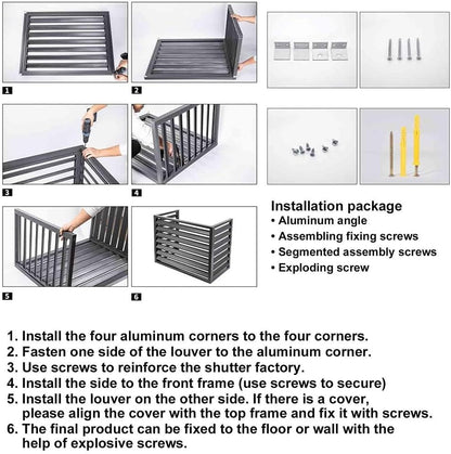 GENERIC Housse De Protection En Aluminium Pour Climatiseur Extérieur - Marron - 110 X 60 X 80 Cm - Résistant Aux Intempéries Et Durable