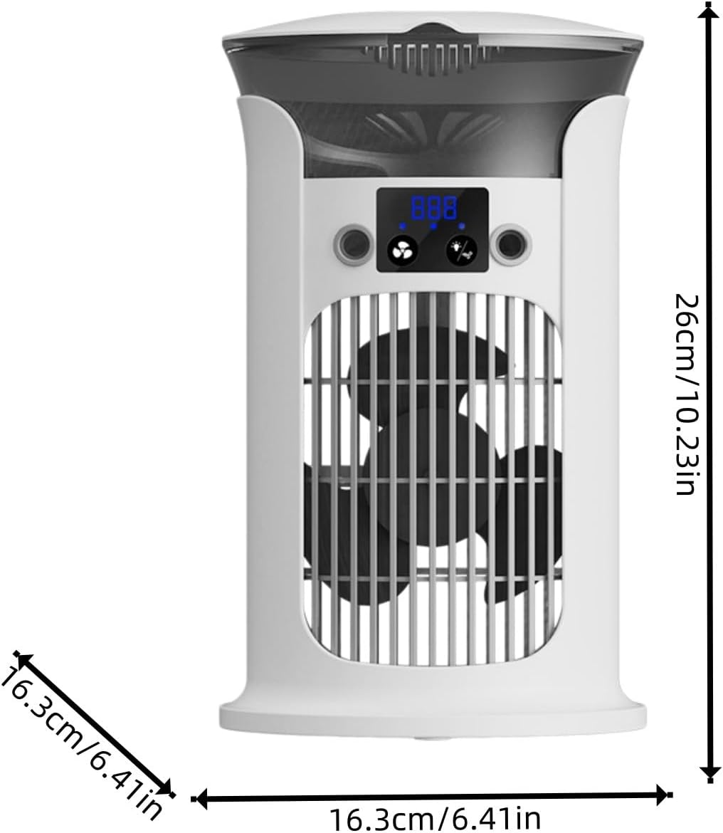  Mini Climatiseur Mobile 880 Ml, Refroidisseur D'Air USB Avec 3 Vitesses, Brumisation Et Éclairage LED, Ventilateur Portable Silencieux Pour Bureau, Chambre, Maison Et Voyage