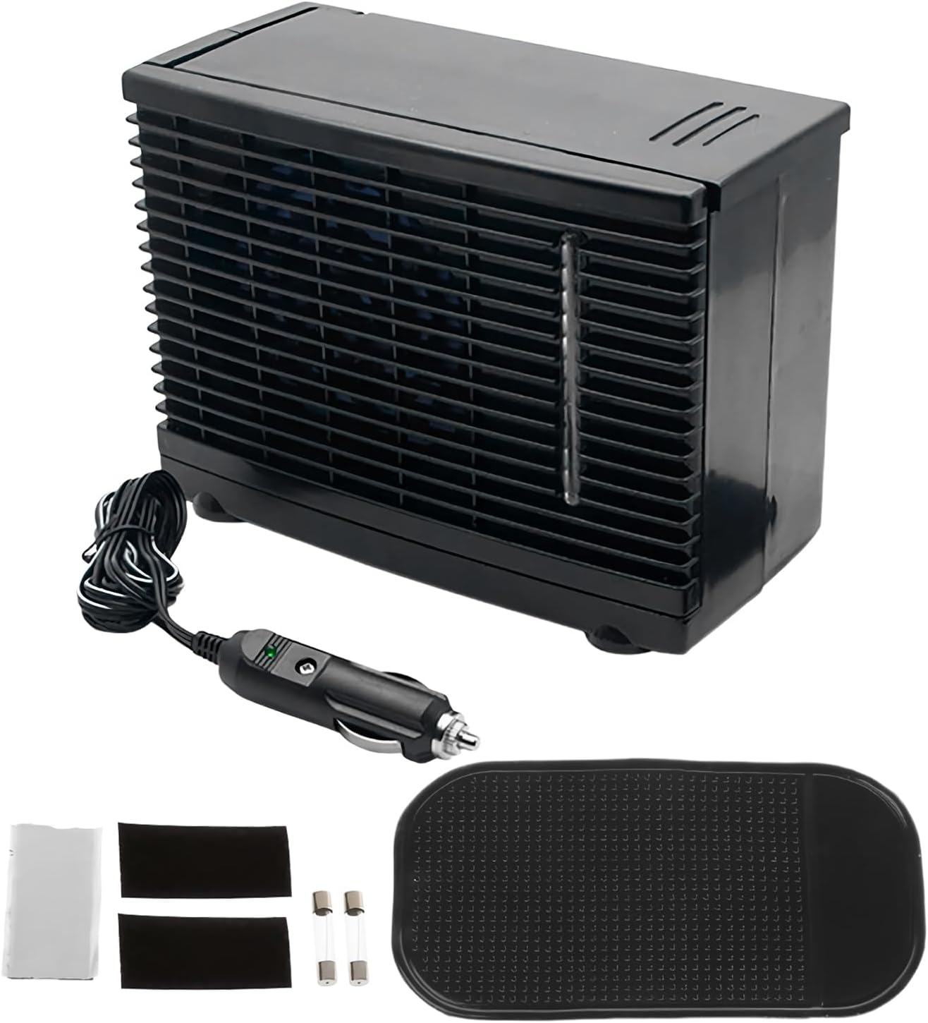  Ventilateur Climatiseur Voiture Portable | Ventilateur Mobile De Rafraîchissement Pour Automobile - Rafraîchisseur D'Air Évaporatif 12V Pour Camion Camping-Car Voyage Sous-Sol Chambre Garage