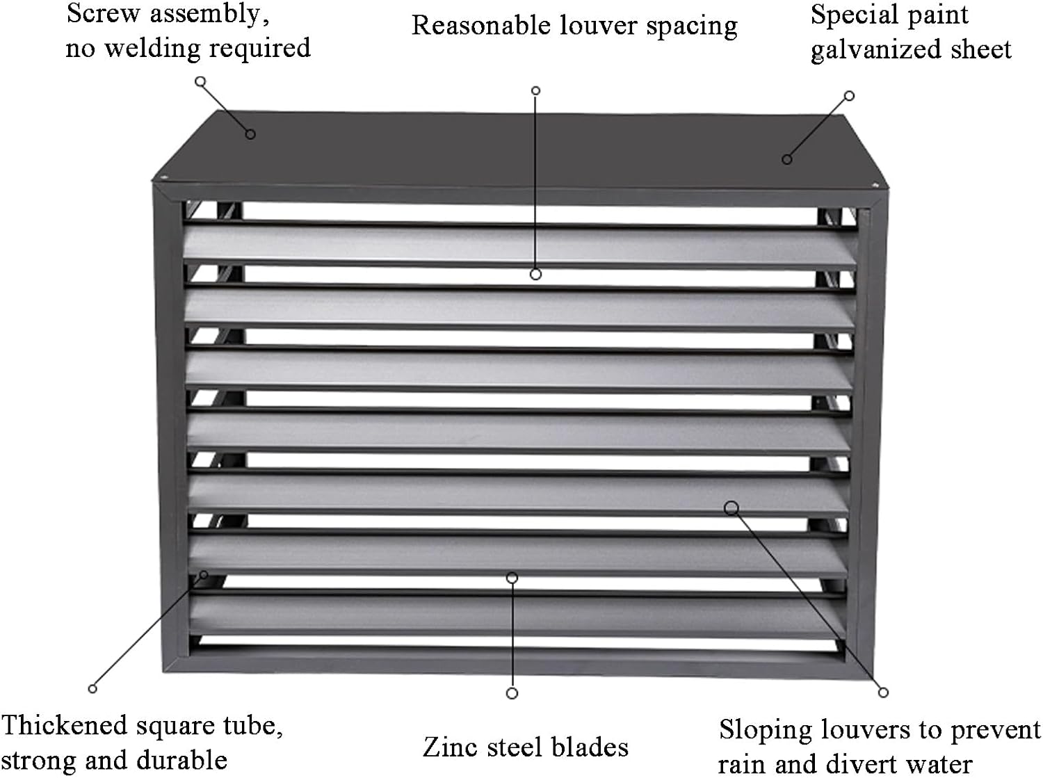 GENERIC Housse De Climatiseur Extérieur En Alliage D'aluminium Durable Et Couvercle De Poubelle - Parfait Pour Les Patios, Terrasses, Restaurants, Cafés - Résistant Aux Intempéries, Design élégant (couleur