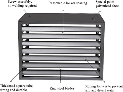GENERIC Housse De Climatiseur Extérieur En Alliage D'aluminium Durable Et Couvercle De Poubelle - Parfait Pour Les Patios, Terrasses, Restaurants, Cafés - Résistant Aux Intempéries, Design élégant (couleur