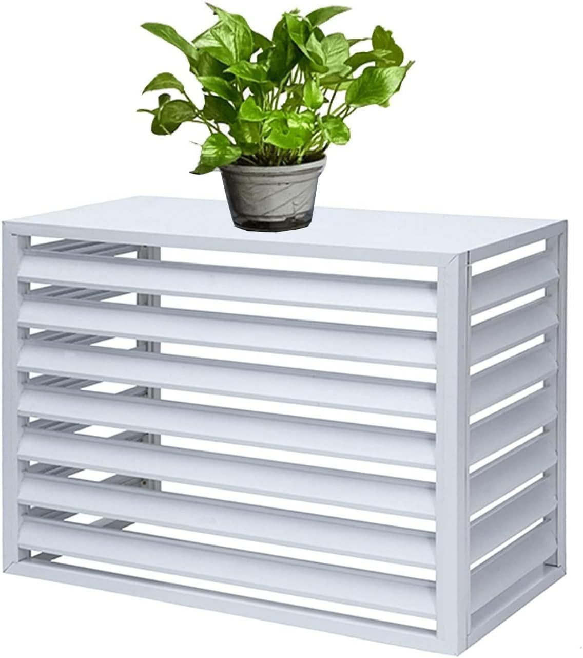 Couvercle De Climatiseur Extérieur En Aluminium Et Boîtier De Pompe à Chaleur, écran De Clôture De Protection Pour Unités De Climatisation, Bouclier De Condensateur Autonome Pour Ordures Ou CVC