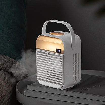  DieffematicKTY Climatiseur Mobile Cooling Fan Air Conditioner Humidifier Handheld Smart Digital Night Light Cold Fog Diffuser Fan Suitable For Office Home