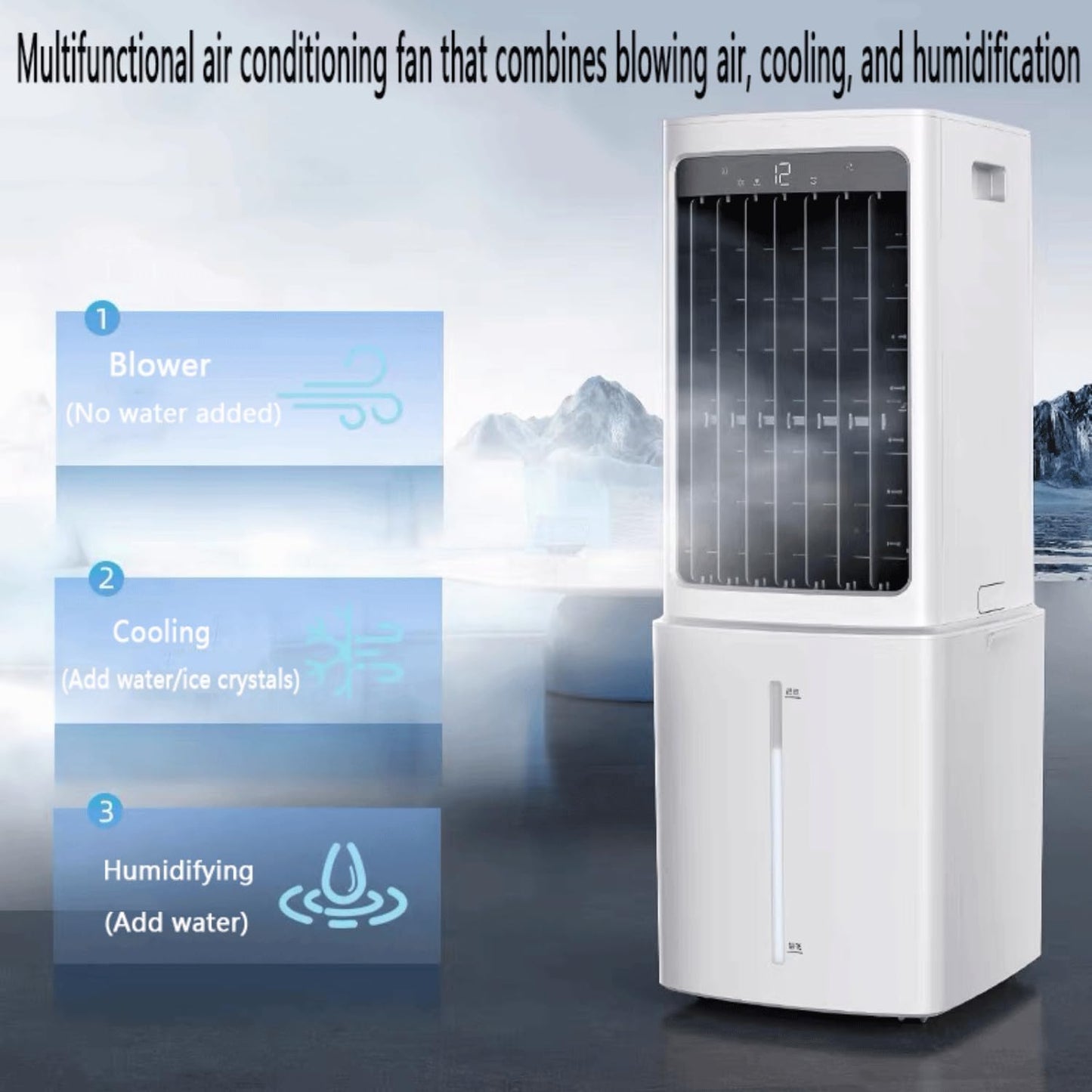  Climatiseur Portable Sans Fenêtre Swamp Cooler Avec Oscillation à 120°, Rafraîchisseur D'air évaporatif, Télécommande, Minuterie 7,5 H, Réservoir D'eau Amovible De 12 L, Ventilateur De Refro