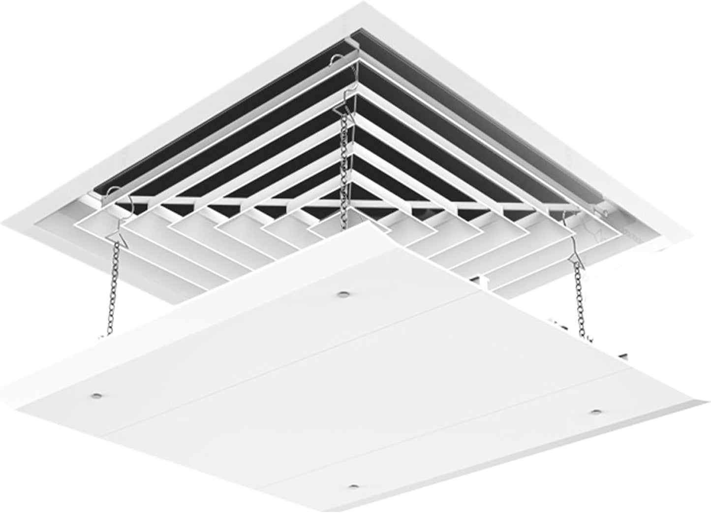 Déflecteur De Climatiseur Pour Plafond Carré, Hauteur Réglable, Déflecteur De Ventilation Suspendu, Anti-condensation, Lavable, Chaîne Ventilation Plafond Fixe (18x18 Pouces)