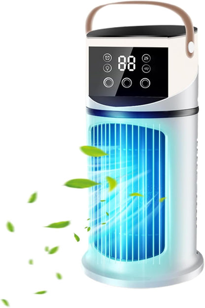  Climatiseur Ventilateur,Climatiseur Mobile Pour Intérieur - Réglable Avec Éclairage LED Pour Chambre Bureau Dortoir Sommeil Et Travail