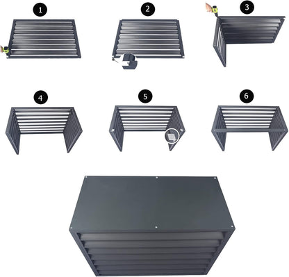  Couvercle De Climatiseur Extérieur En Aluminium Et Boîtier De Pompe à Chaleur, écran De Clôture De Protection Pour Unités De Climatisation, Bouclier De Condensateur Autonome Pour Ordures Ou CVC