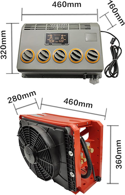  Climatiseur RV 24V Climatiseur Électrique Split Cool Pour Voiture Automobile Excavatrice Tracteur Remorque Camion Industriel Universel