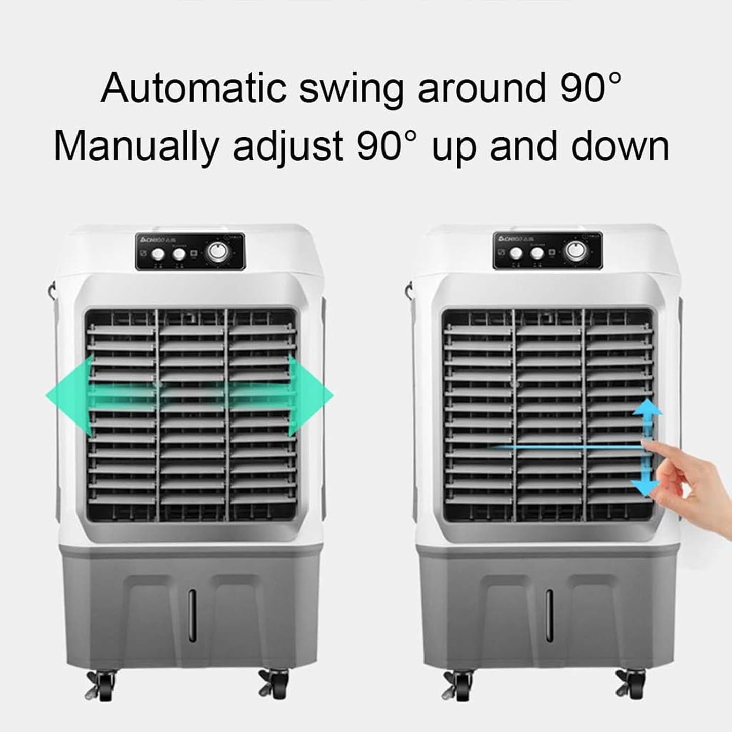  Refroidisseur D'air Par éVaporation, Humidificateur à 3 Vitesses, Pour Ventilateurs Domestiques De Garage, RéServoir D'eau 27L, 150w