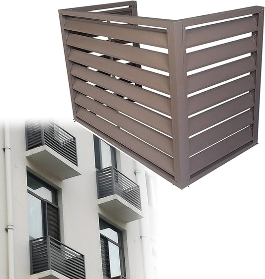  Housse En Métal Robuste Pour Climatiseur Mural Extérieur – Protection CVC, Cage De Pompe à Chaleur Résistante Aux Intempéries, Marron, 100 X 50 X 70 Cm, Blindage Sûr Et Fiable