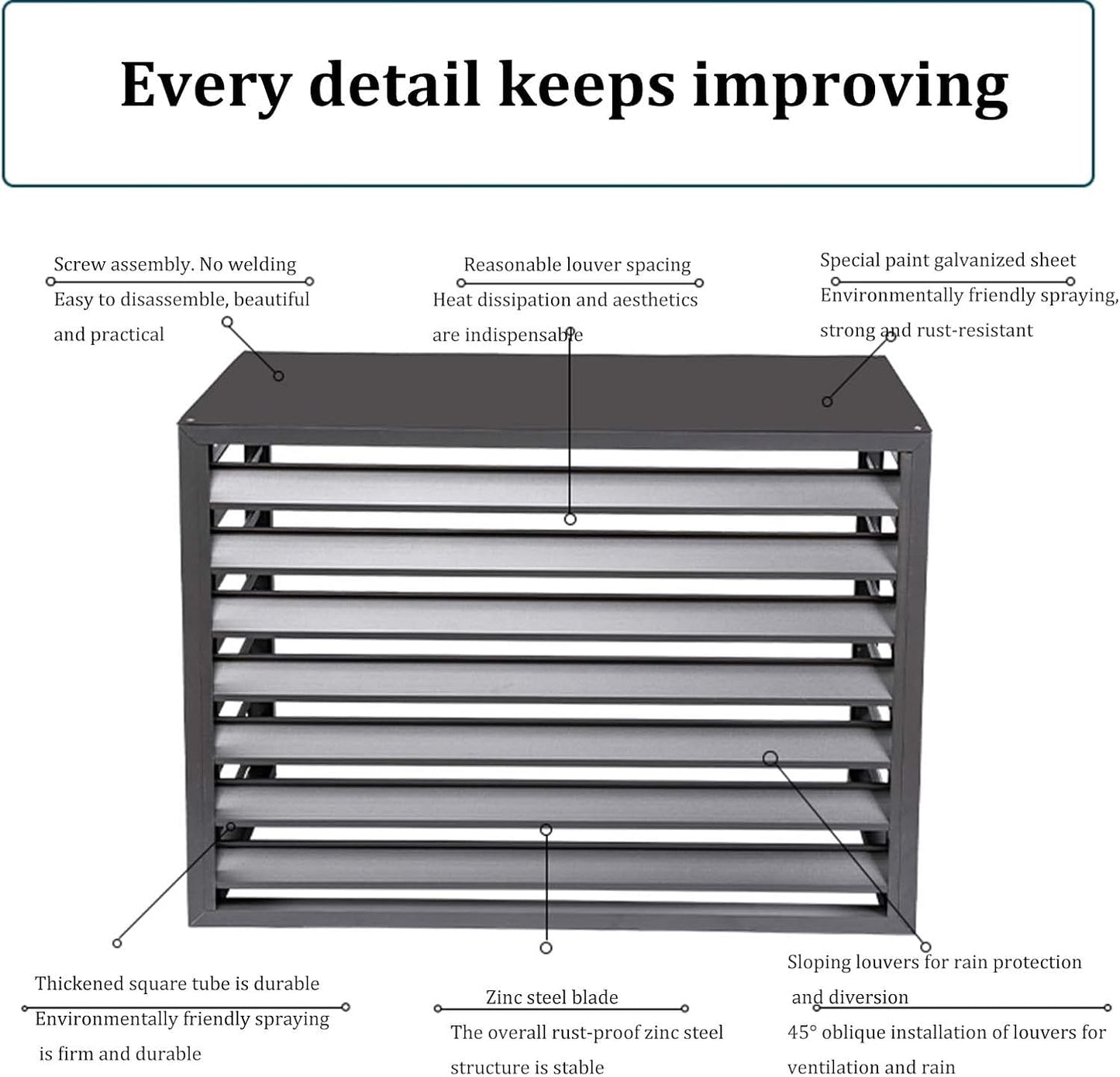  Housse De Protection En Aluminium Robuste Et étanche Pour Climatiseur De Fenêtre, Protection Contre La Poussière, Idéale Pour Les Poubelles Et Les Parterres De Fleurs