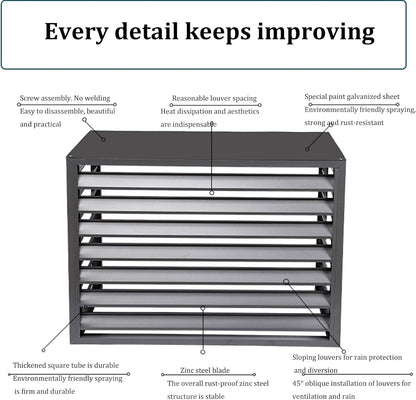  Housse De Protection En Aluminium Robuste Et étanche Pour Climatiseur De Fenêtre, Protection Contre La Poussière, Idéale Pour Les Poubelles Et Les Parterres De Fleurs