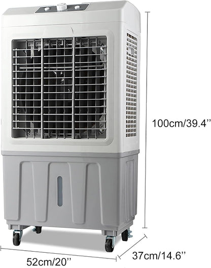 GENERIC Refroidisseur D'évaporation Portable à Haut Flux D'air, 3 Vitesses De Cristaux De Glace Pour Garage D'usine Grande Salle, Ventilateur De Refroidissement Mobile Avec Oscillation