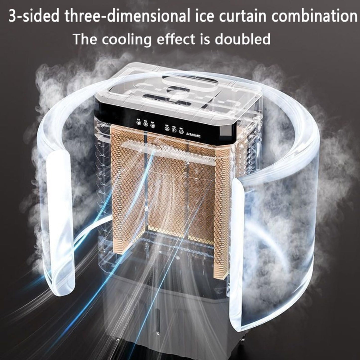 GENERIC Ventilateur De Refroidisseur D'air Portable Avec Boîtes à Glace, 3 Vitesses, Humidificateur Oscillant Pour Bureau De Chambre, Refroidissement Par évaporation Silencieux Avec Minuterie Et Roues