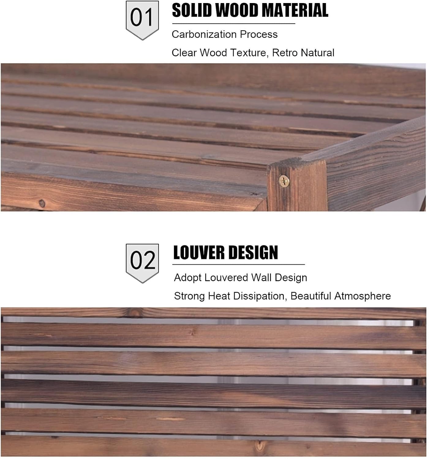  Housse De Protection En Bois Massif Pour Climatiseur Et Garde-corps - 120 X 57 X 100 Cm - Cadre De Protection Pour Volet - Support De Fleurs - Grille De Pompe à Chaleur - Décoration Extérieure Durable