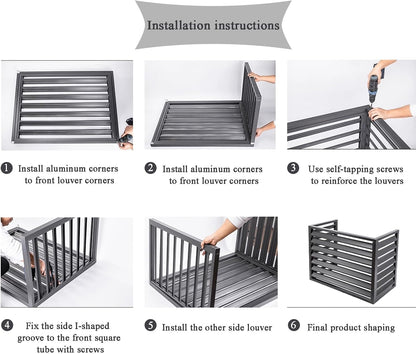 GENERIC Housse De Climatiseur Extérieur En Alliage D'aluminium Durable Et Couvercle De Poubelle - Parfait Pour Les Patios, Terrasses, Restaurants, Cafés - Résistant Aux Intempéries, Design élégant (couleur