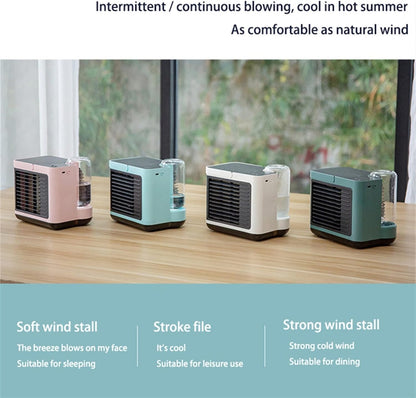  DieffematicKTY Climatiseur Mobile Air Conditioning Air Cooler Negative ION Air Cooler Mini Three-Speed Mode Cooling Fan Charging Home Desktop Air Conditioner (Color : White)